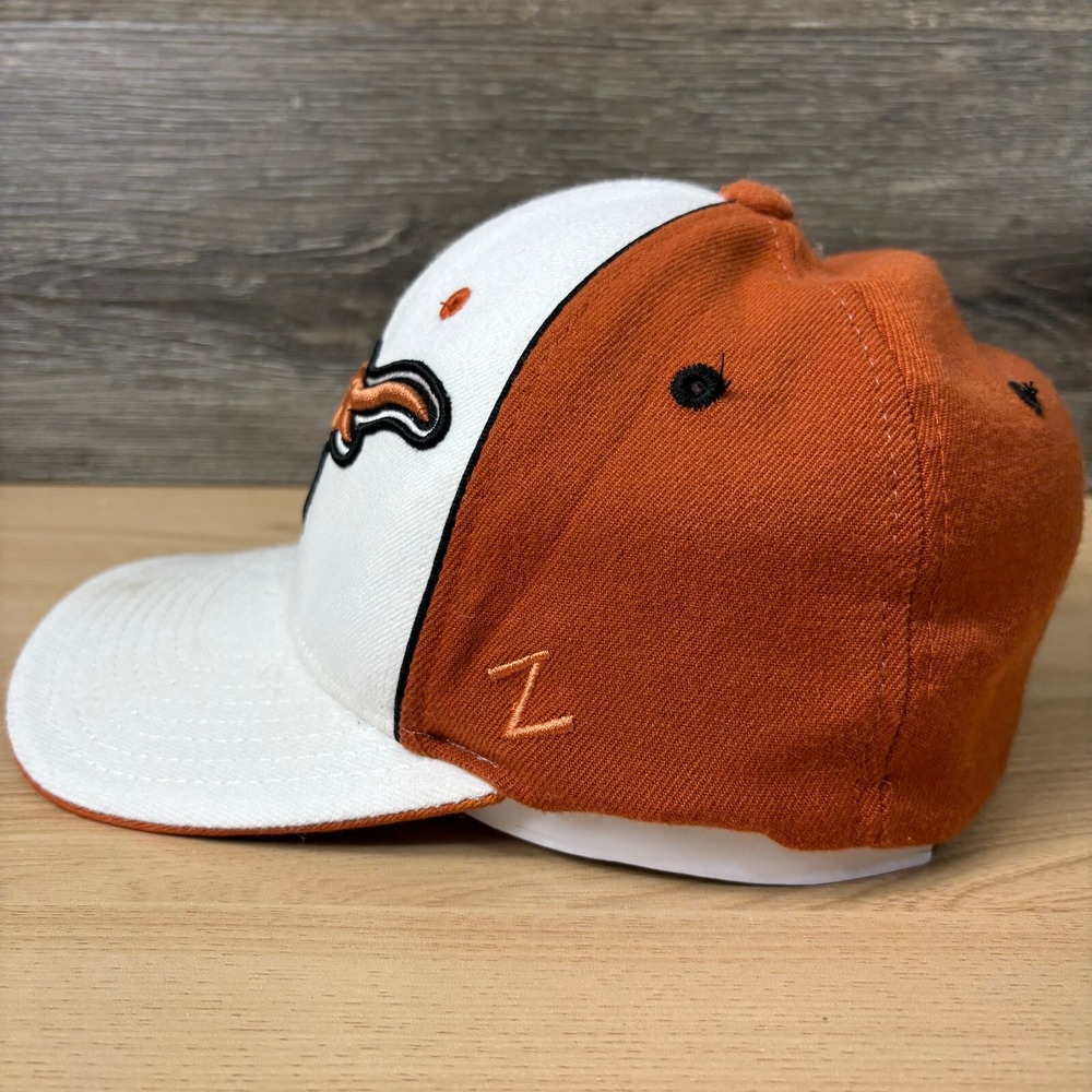 Texas Longhorns Hat Cap Fitted Small White Orange Football Zephyr - Picture 4 of 9
